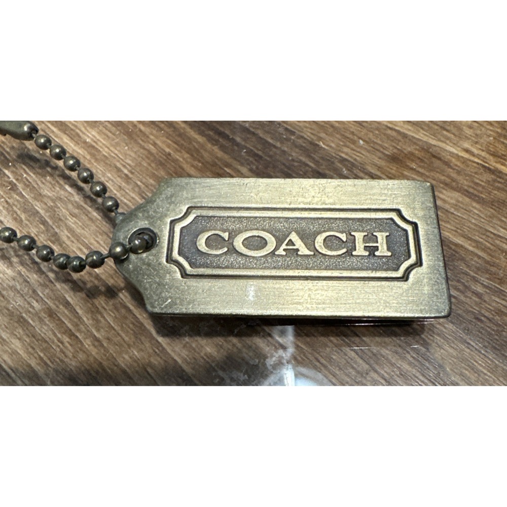 COACH BAG CHARM GOLD TONE METAL HANGTAG